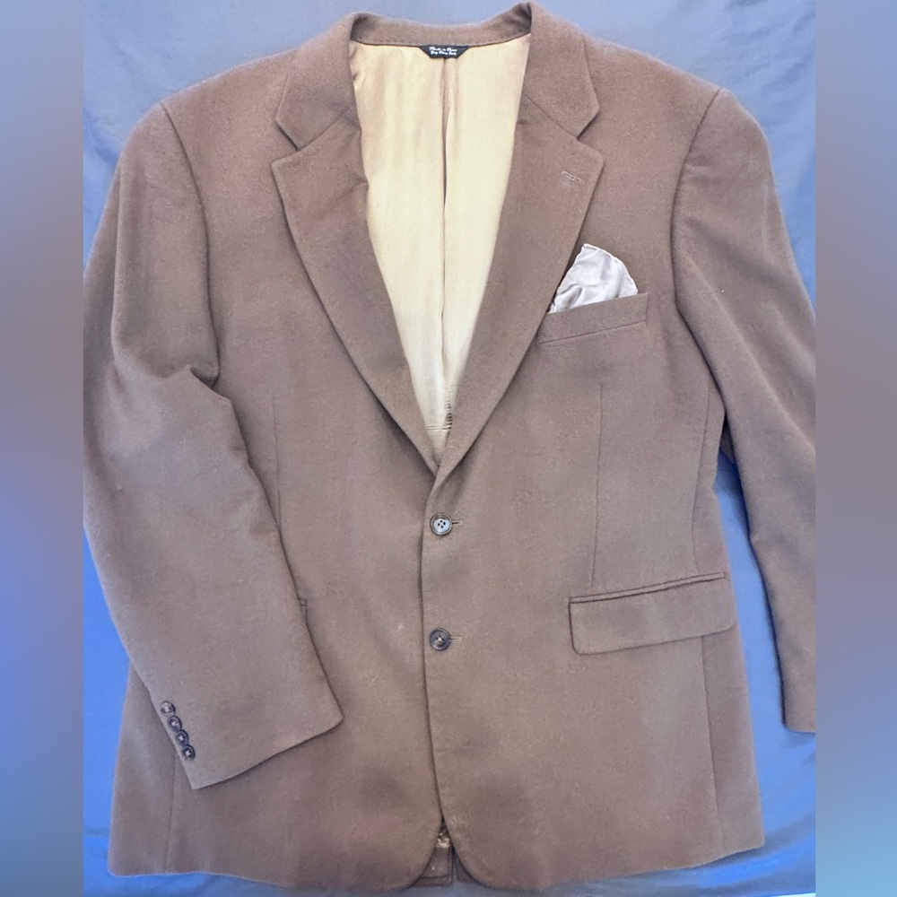 Vintage 80’s Haspel Men’s 100% Cashmere Sport Coat Blazer 46L Brown B1002